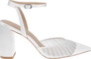 HARLO Australia Fallon - Satin Bridal Block Heel with Pleated Tulle Detail