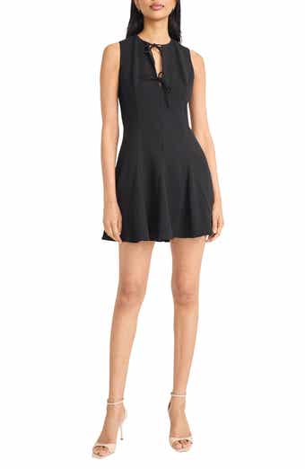 DONNA MORGAN FOR MAGGY Tie Neck Fit & Flare Minidress