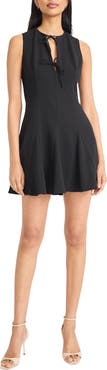 DONNA MORGAN FOR MAGGY Tie Neck Fit & Flare Minidress