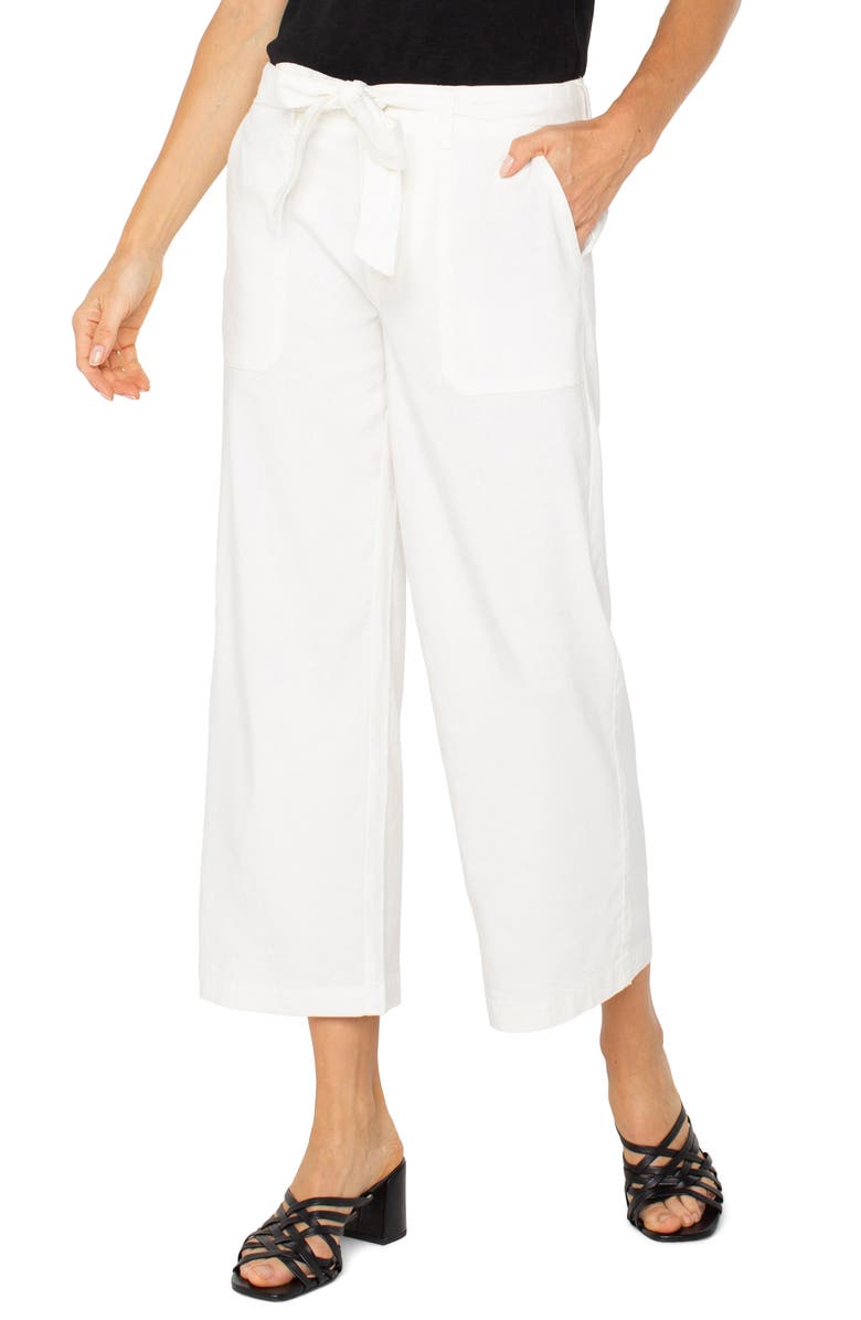 Liverpool Los Angeles Belted Wide Leg Crop Pants, Alternate, color,
