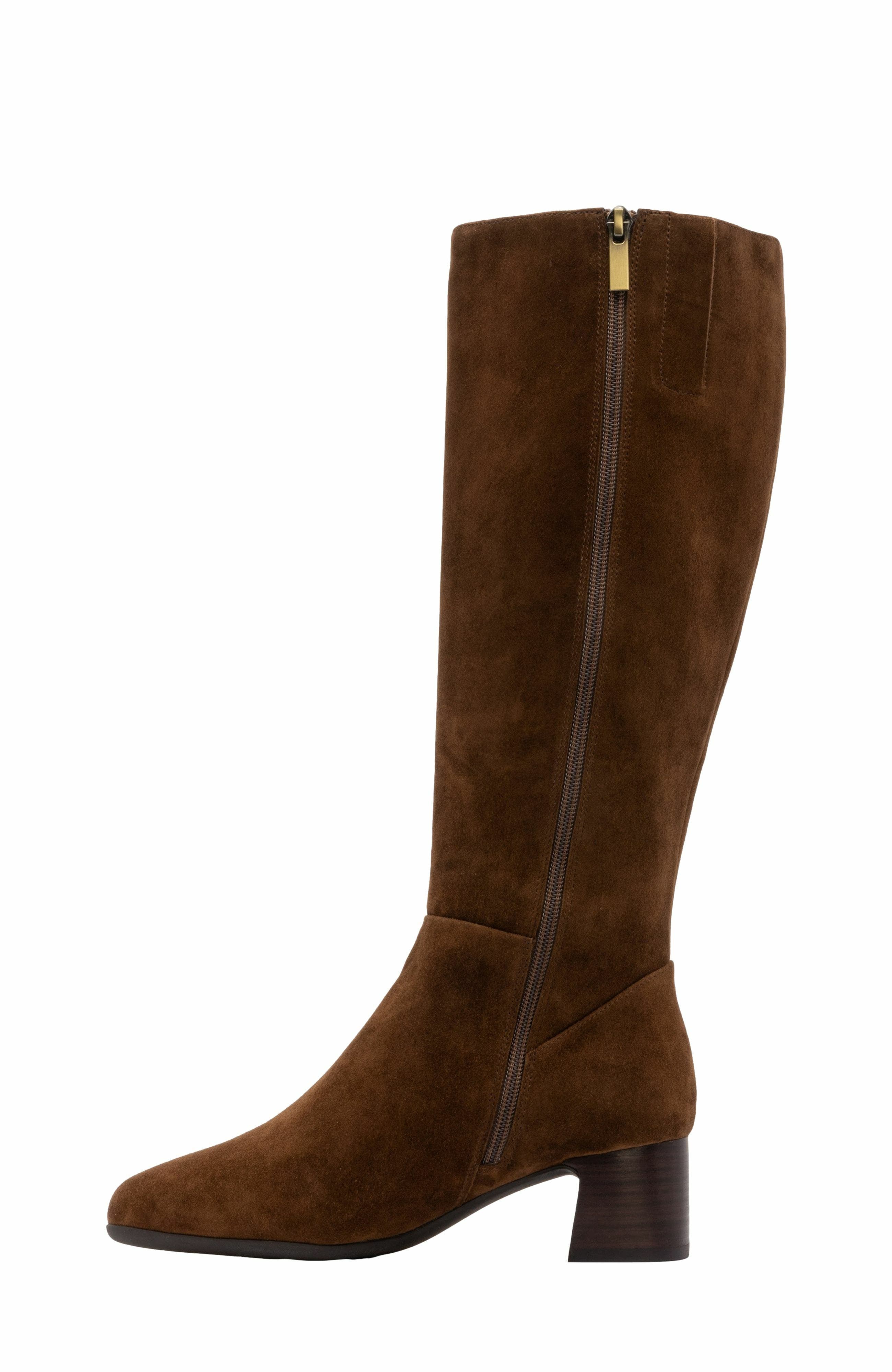 Avenue Tall Boot, Alternate, color, Caramel Suede - Regular