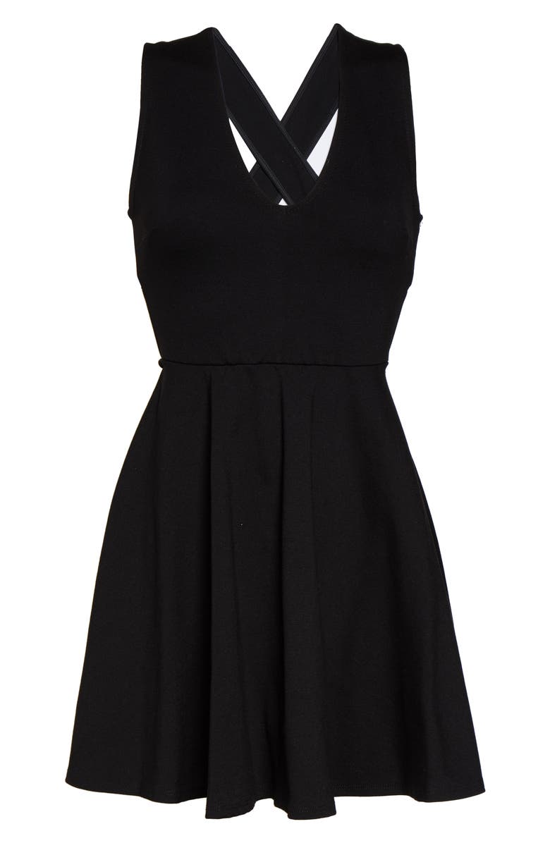 Lulus Going Steady Backless Skater Dress, Alternate, color, 