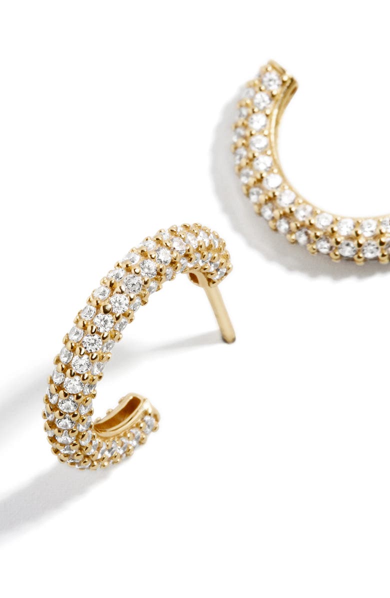 BaubleBar Nemi 18K Gold Vermeil Huggie Hoop Earrings, Alternate, color, 