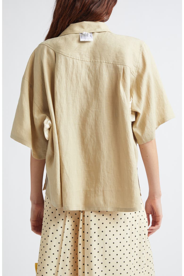 Asymmetric Linen Camp Shirt, Alternate, color, BEIGE