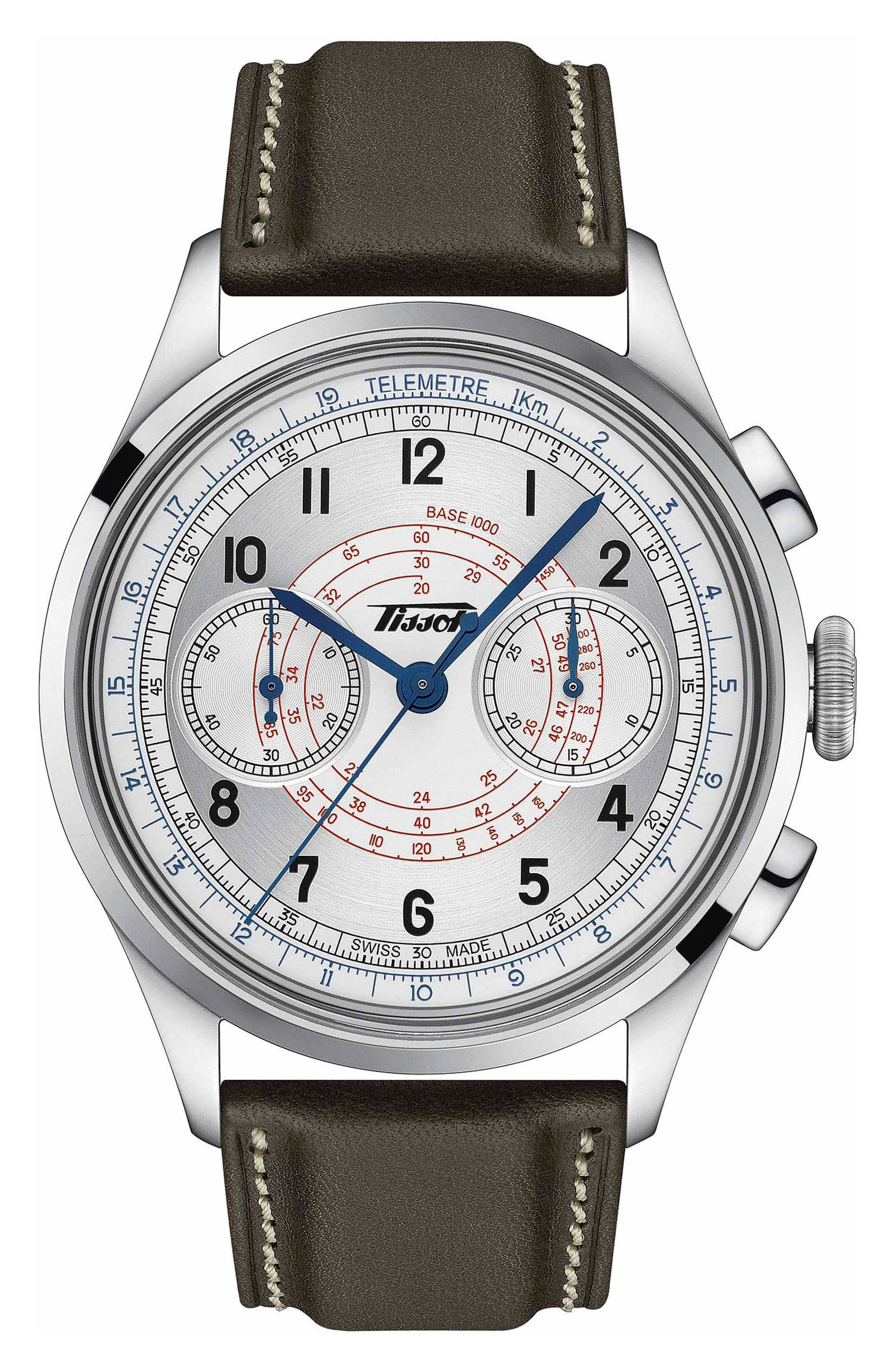 Telemeter 1938 Chronograph Leather Strap Watch, 42mm (Men) | Nordstrom