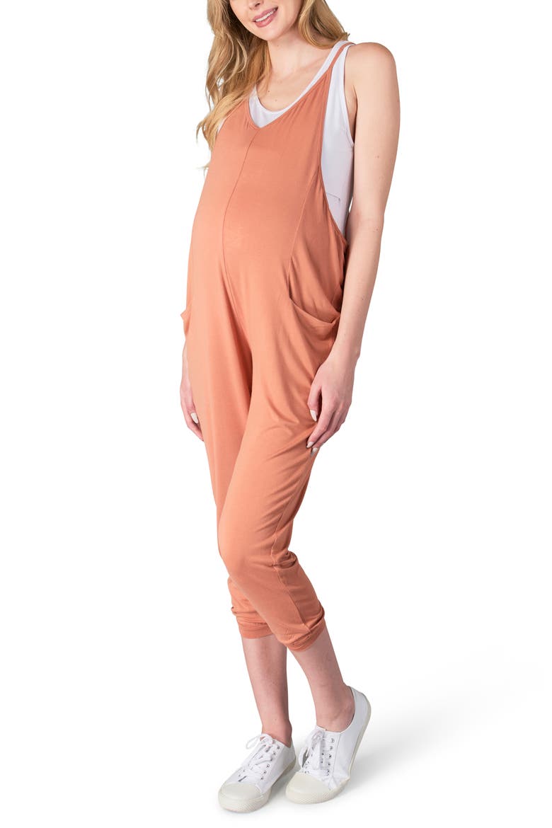 Brandi Maternity/Nursing Romper, Main, color, SANDSTONE