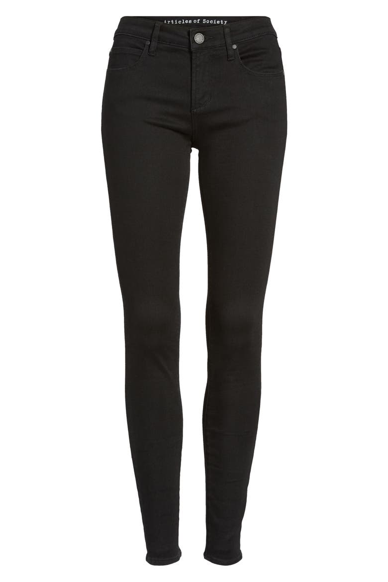 Sarah Ankle Skinny Jeans, Alternate, color, ASPHALT