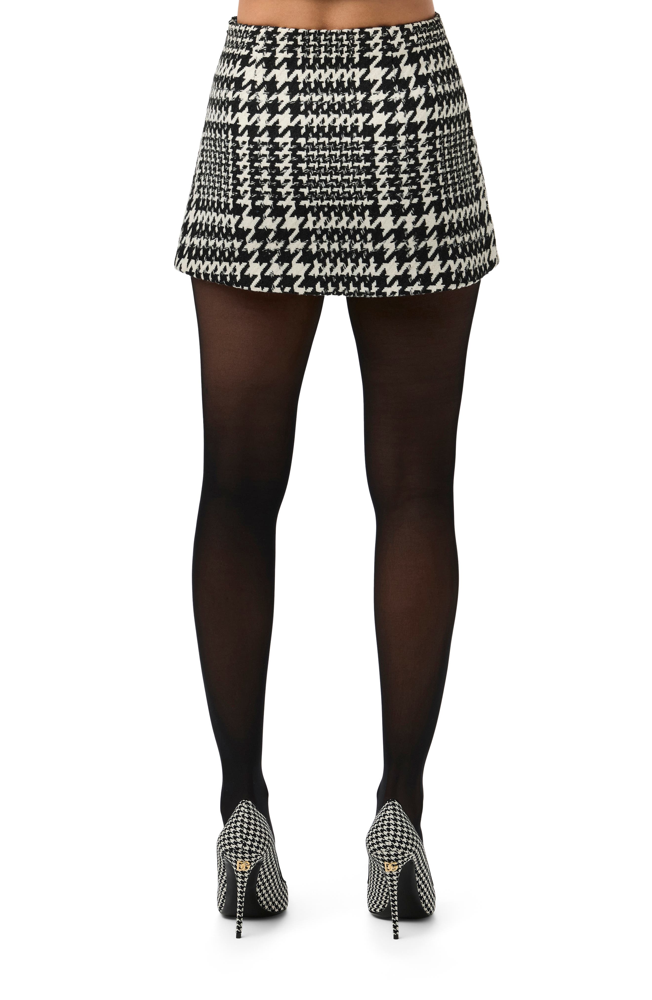 Houndstooth Crossover Miniskirt - image 2