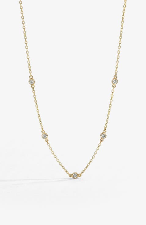 Dainty Crystal Station Necklace