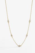 Mint & Lily Dainty Crystal Station Necklace