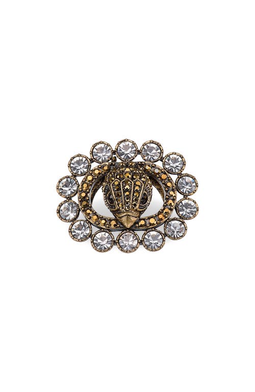 Kurt Geiger London Crystal Eagle Cocktail Ring In Gold