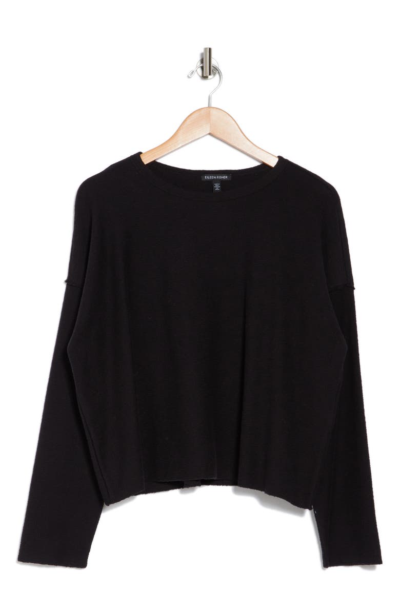 Eileen Fisher Long Sleeve Boxy Organic Cotton Top, Alternate, color, 