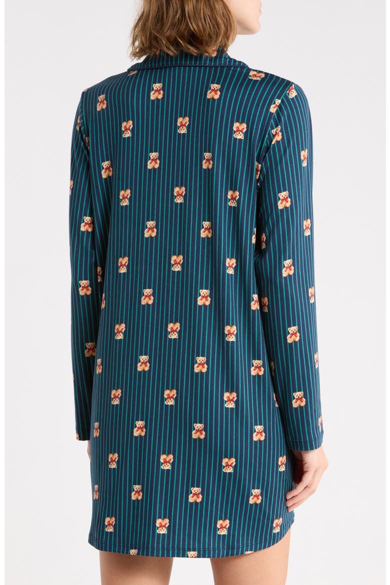 Print Jersey Nightshirt, Alternate, color, BLUE SPRUCE BEARS