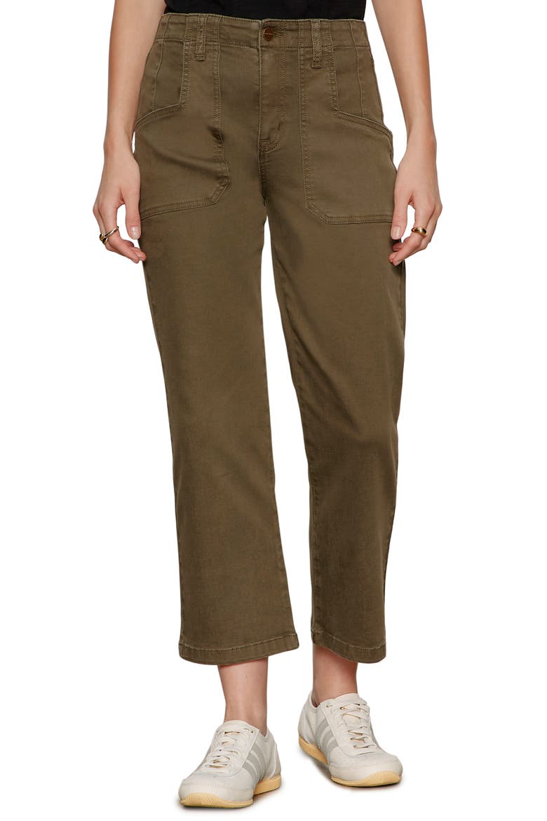 Retreat Crop Straight Leg Utility Pants, Main, color, BURNT OLIVE GREEN