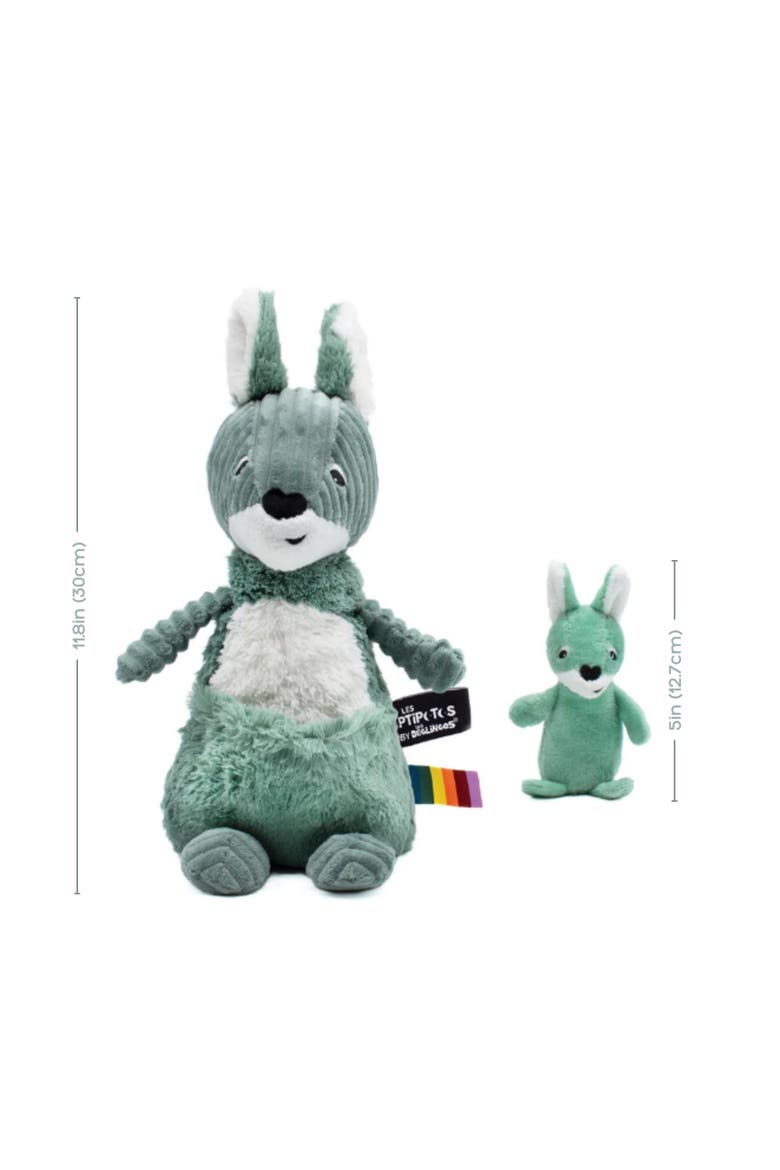 Kangaroo Mom & Her Baby - Secret Keeper Plush Toy, Eco-Friendly, Soft & Washable, Alternate, color, Green