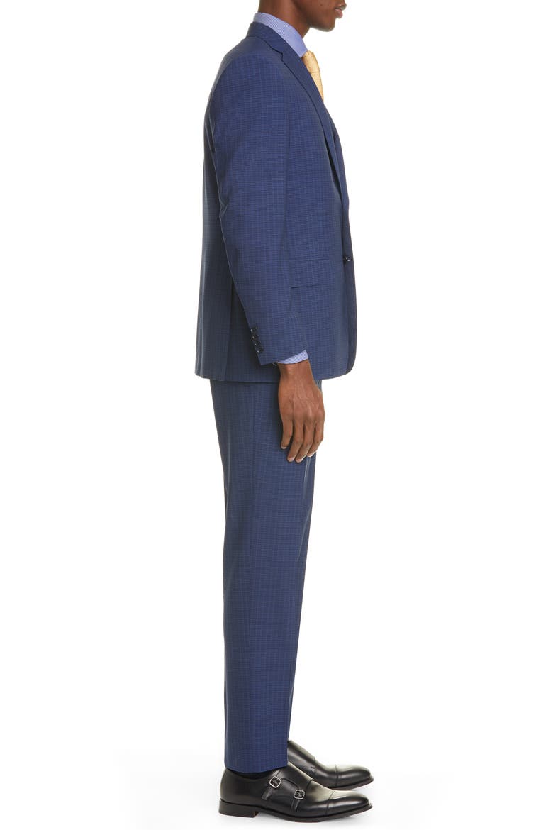 Siena Soft Classic Fit Check Wool Suit, Alternate, color, NAVY