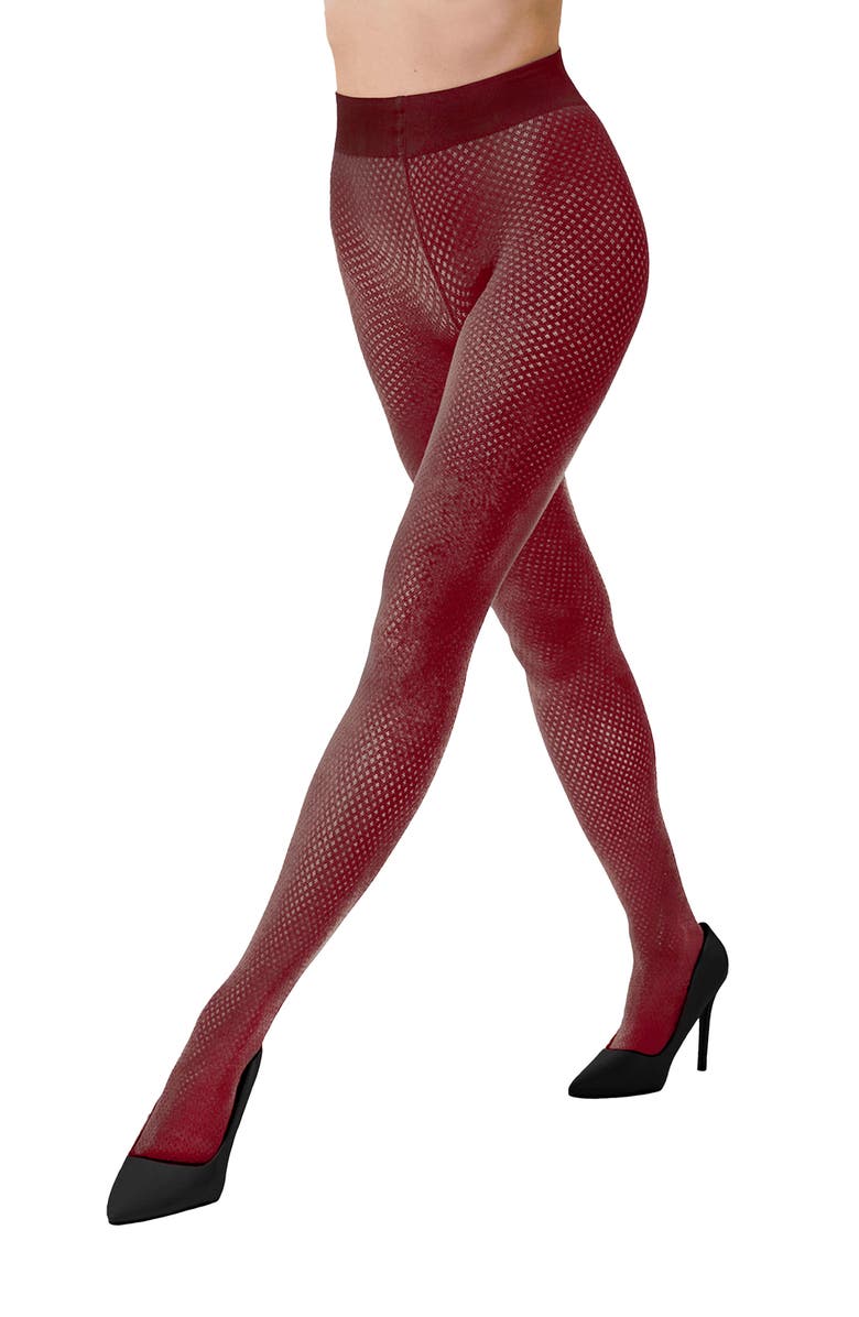 Wolford Dot Tights, Main, color, Midnight Red