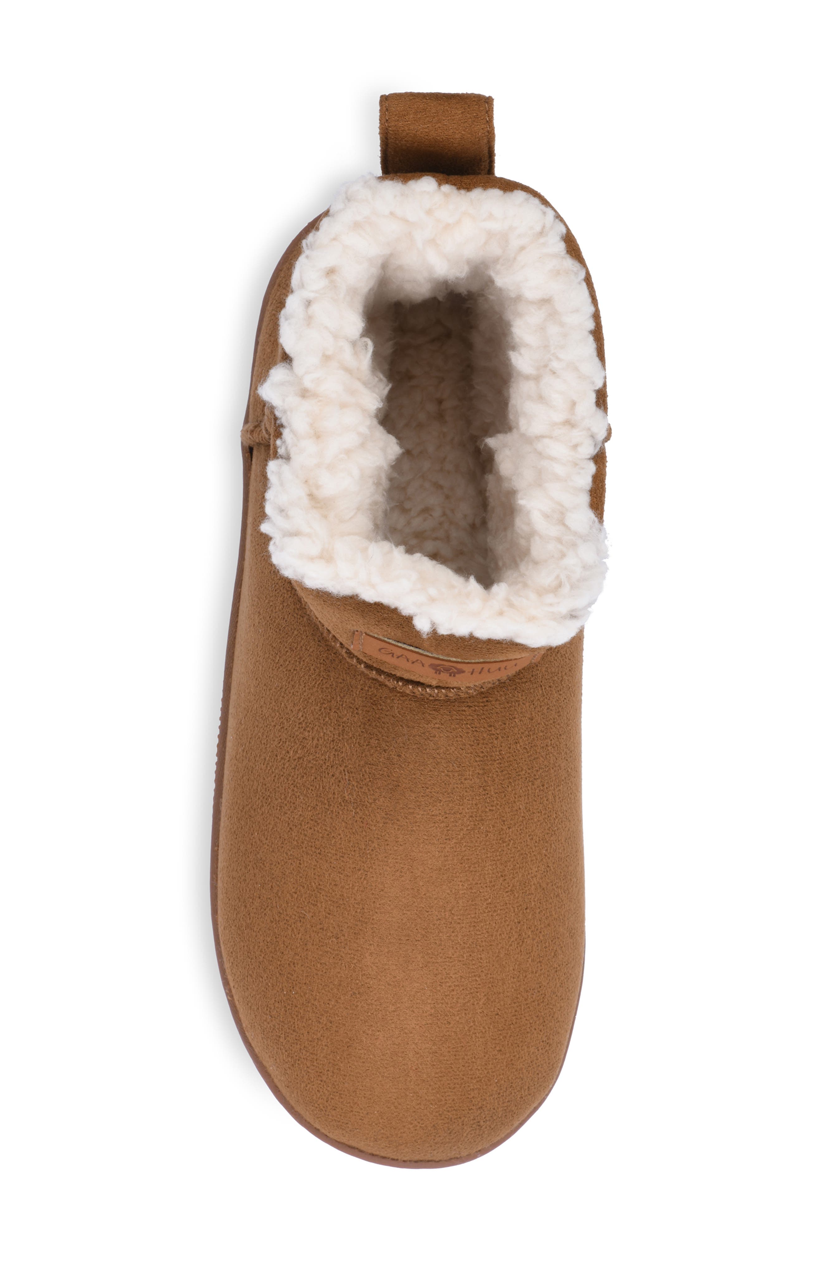 Faux Shearling Lined Bootie Slipper, Alternate, color, CAMEL