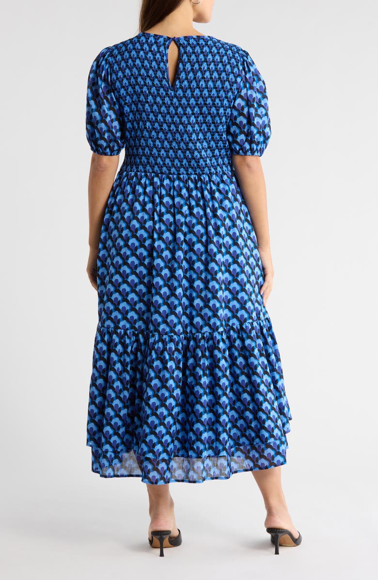 SUGARLIPS Bali Town Aruba Smocked Dress, Alternate, color, Blue-Navy