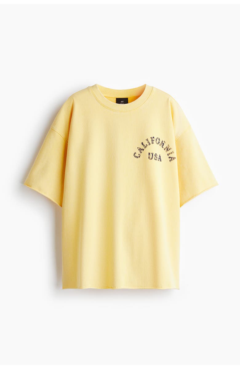 H&M Oversized boxy t-shirt, Alternate, color, Yellow/California