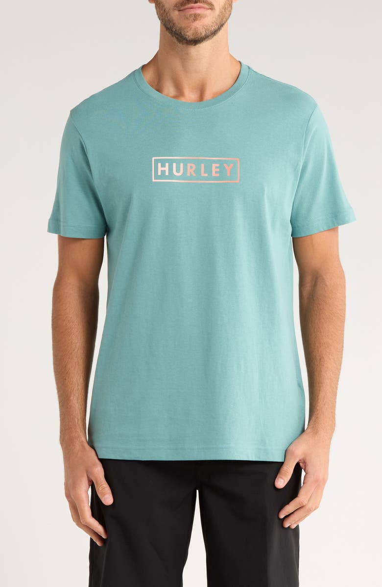 Hurley Boxed Logo Graphic T-Shirt, Main, color, Artillery
