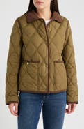 Bernardo Corduroy Trim Quilted Barn Jacket