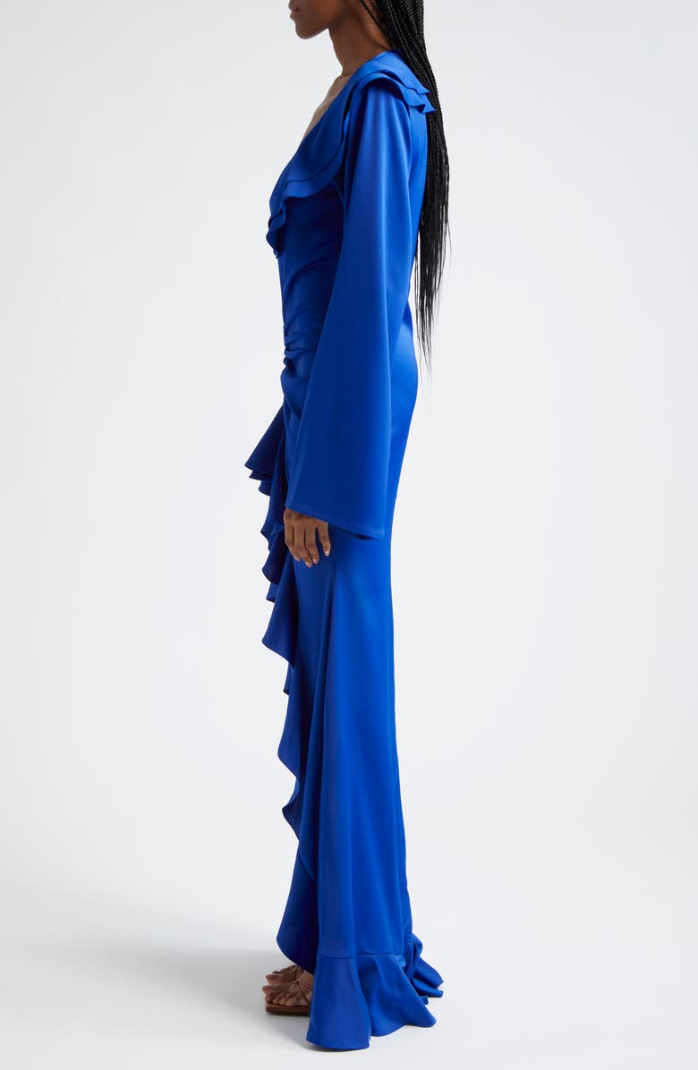 ORIRE Wally Shirred Long Sleeve Maxi Dress, Alternate, color, Blue