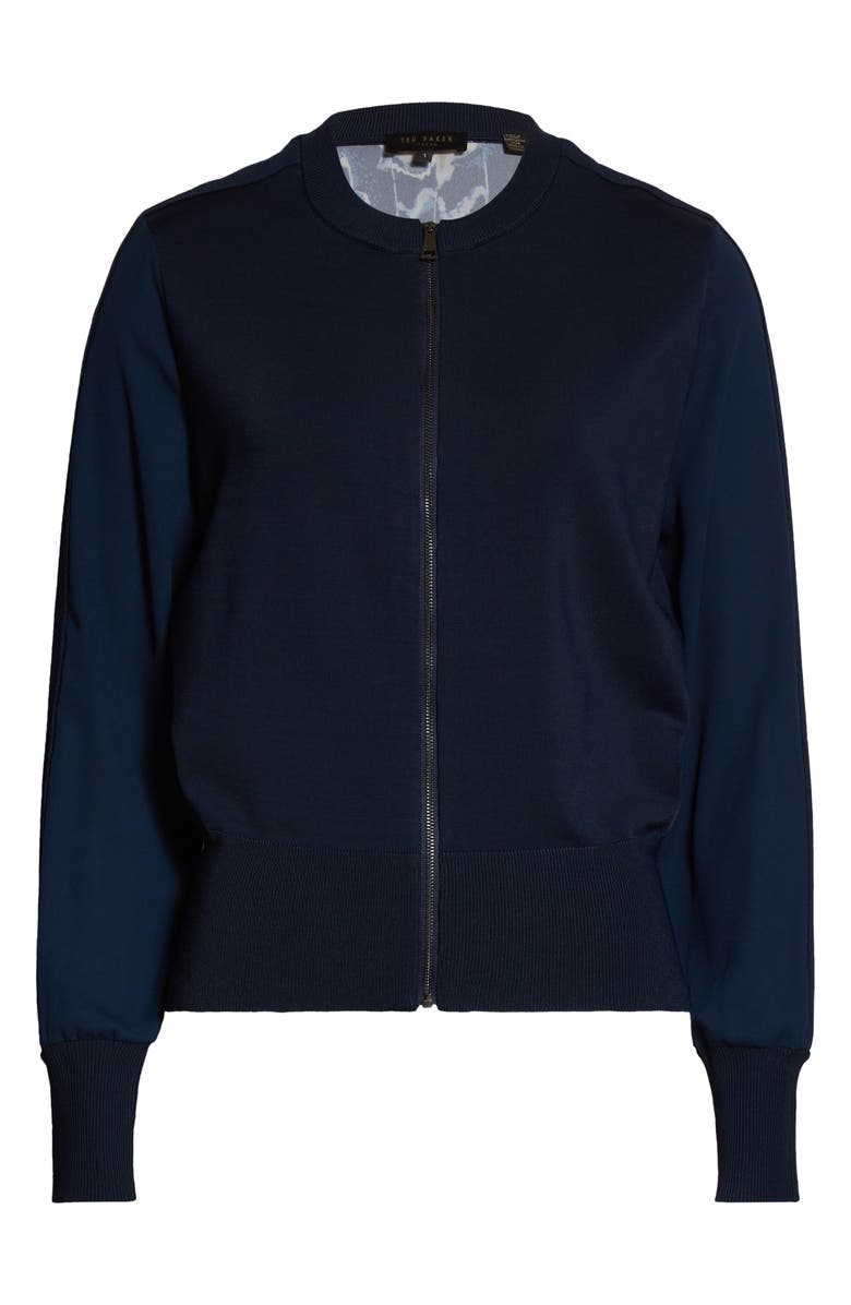 Ted Baker London Imma Mixed Media Cardigan, Alternate, color, 