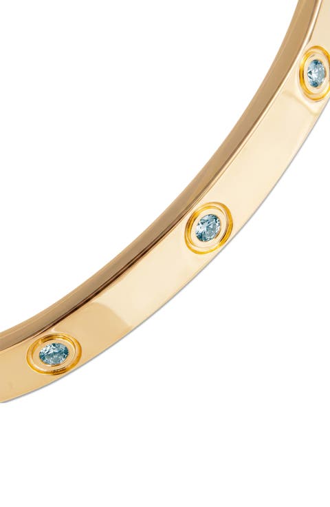 Verona Aquamarine Cubic Zirconia Bangle