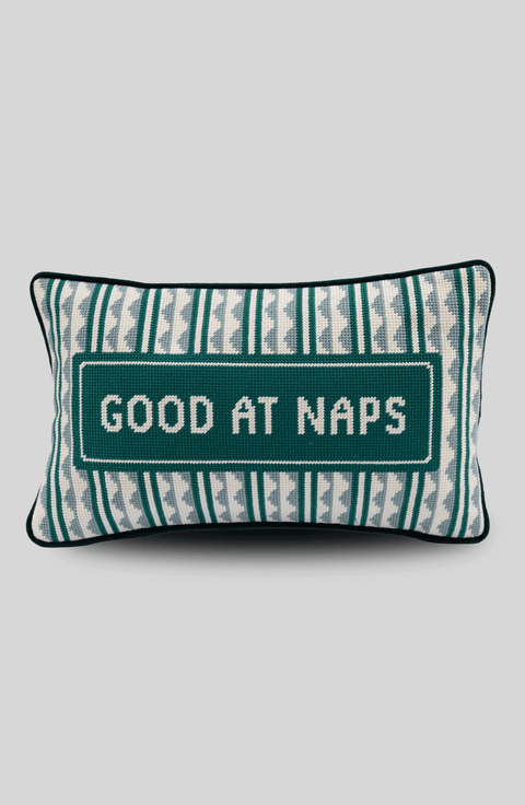 Good at Naps Needlepoint Pillow