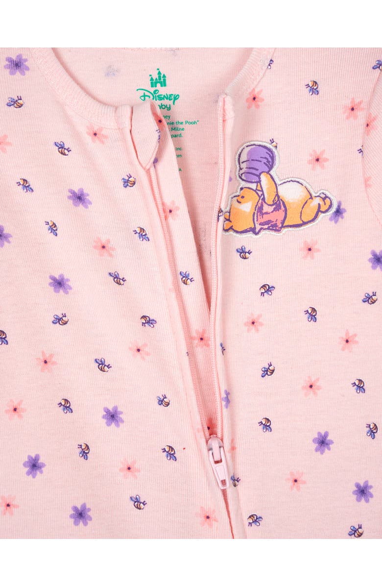 Disney Winnie the Pooh Baby Girls' 2-Pack Footed Sleep N' Play Coveralls, Alternate, color, Pooh Pink Ivory