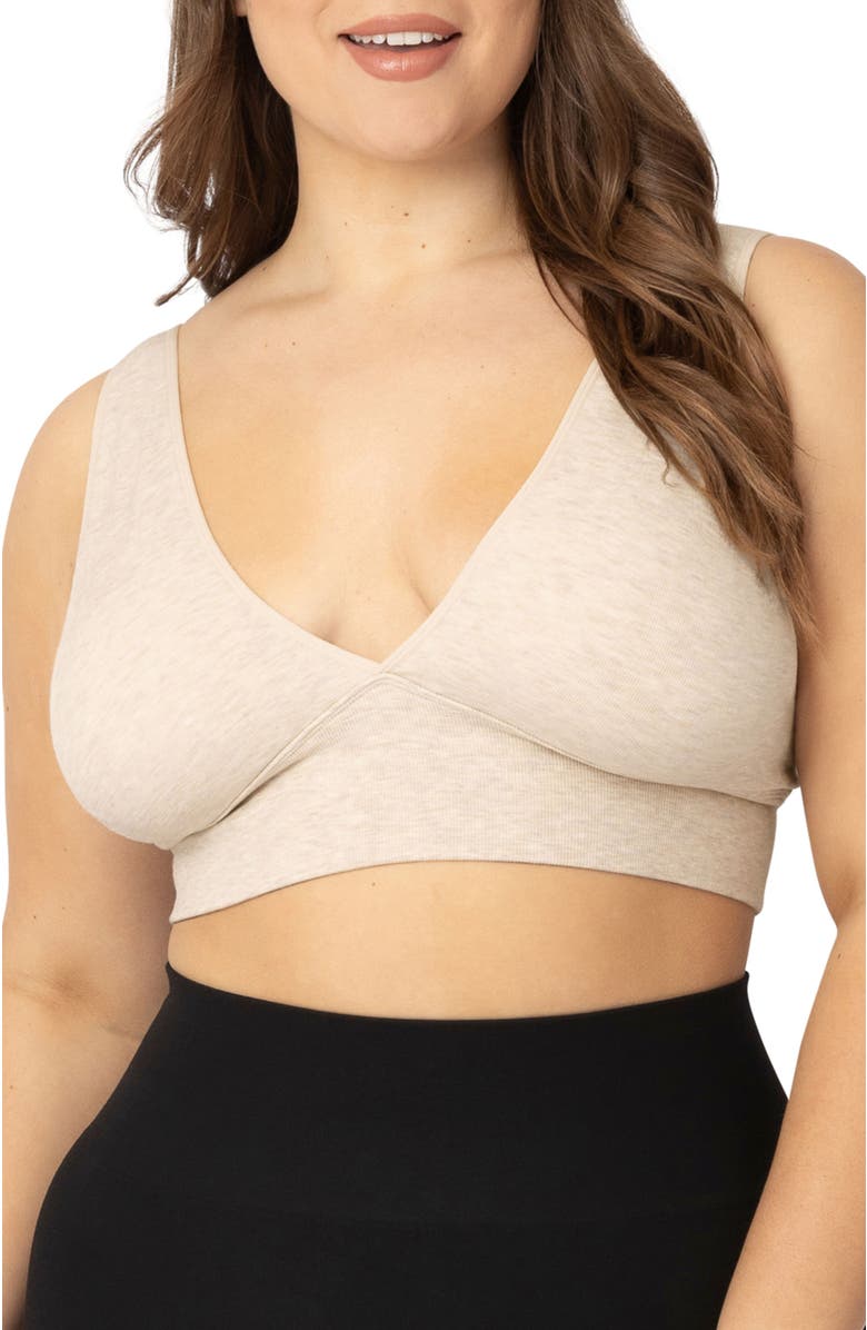 Kindred Bravely Sublime Maternity & Nursing Plunge Bra- Fits 30B-46B, Main, color, Oatmeal Heather