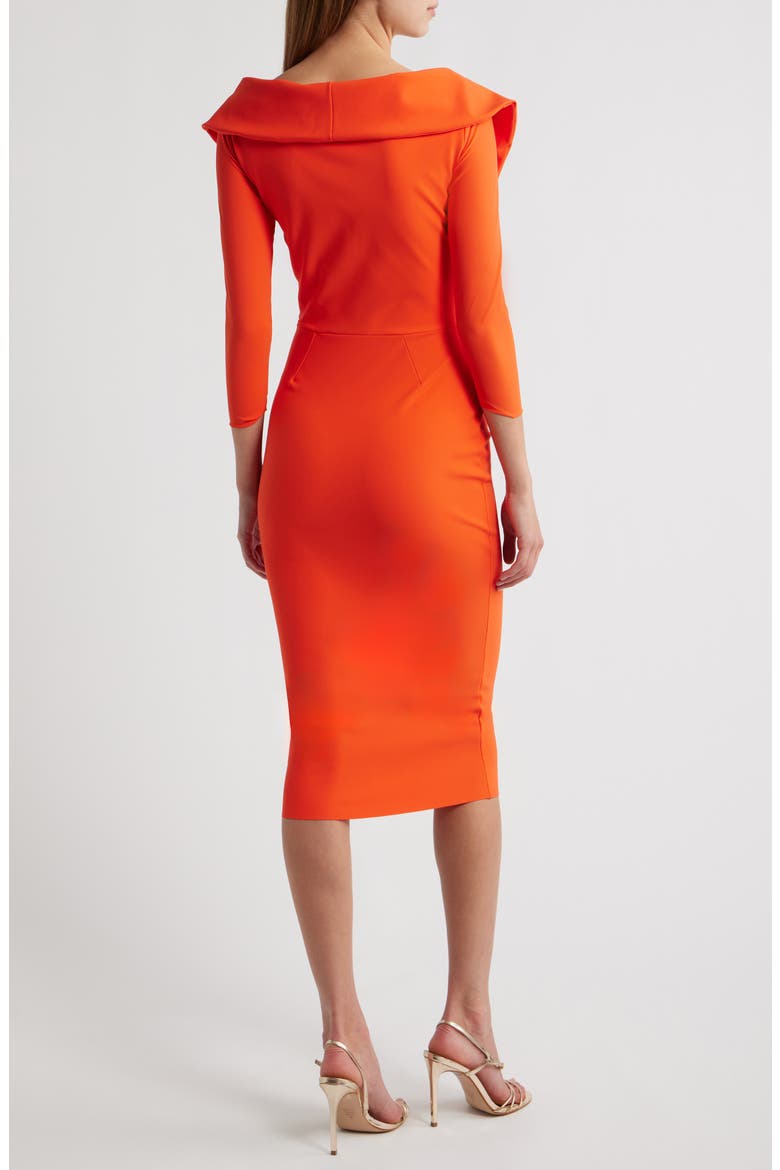 Suli Wrap Front Pleated Sheath Dress, Alternate, color, 489 ORANGE