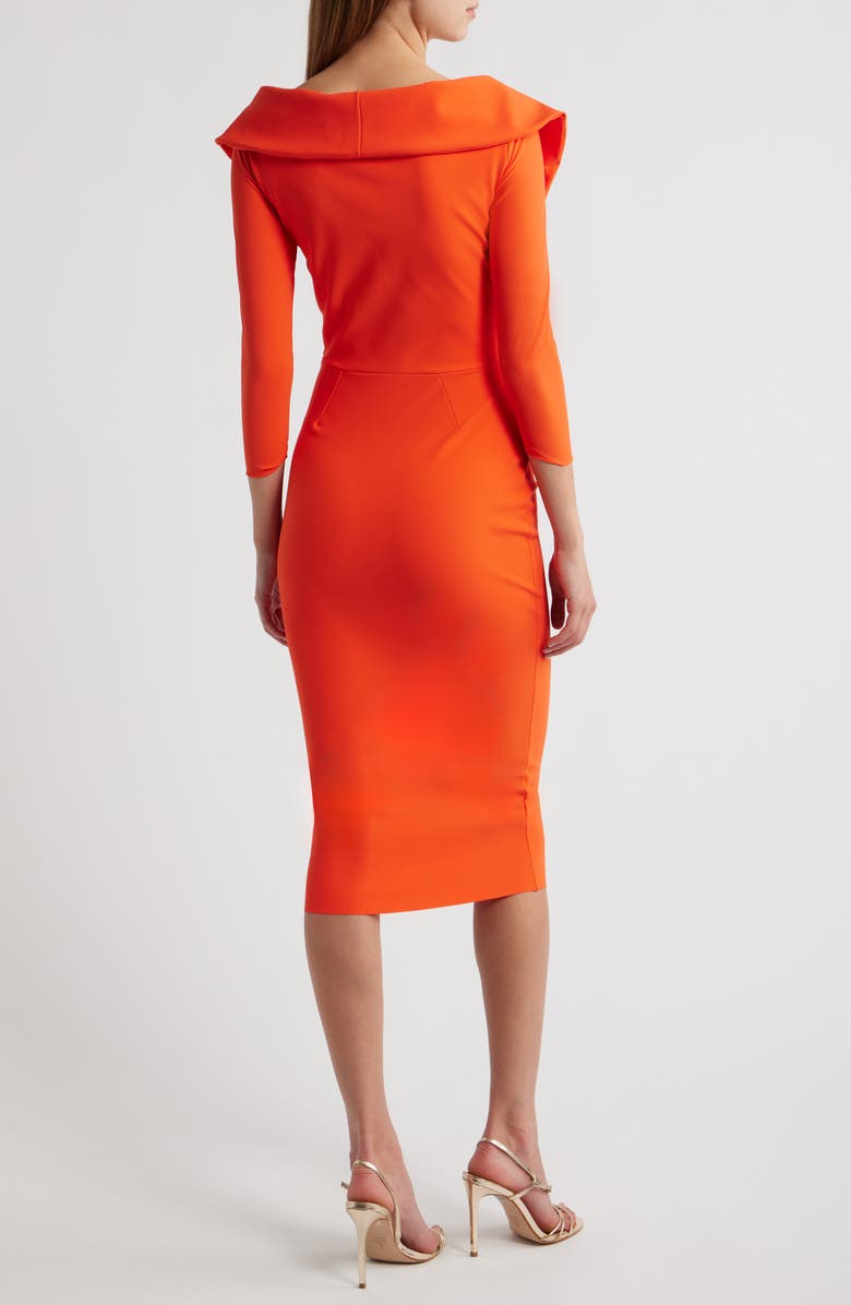 Chiara Boni La Petite Robe Suli Wrap Front Pleated Sheath Dress, Alternate, color, 489 Orange