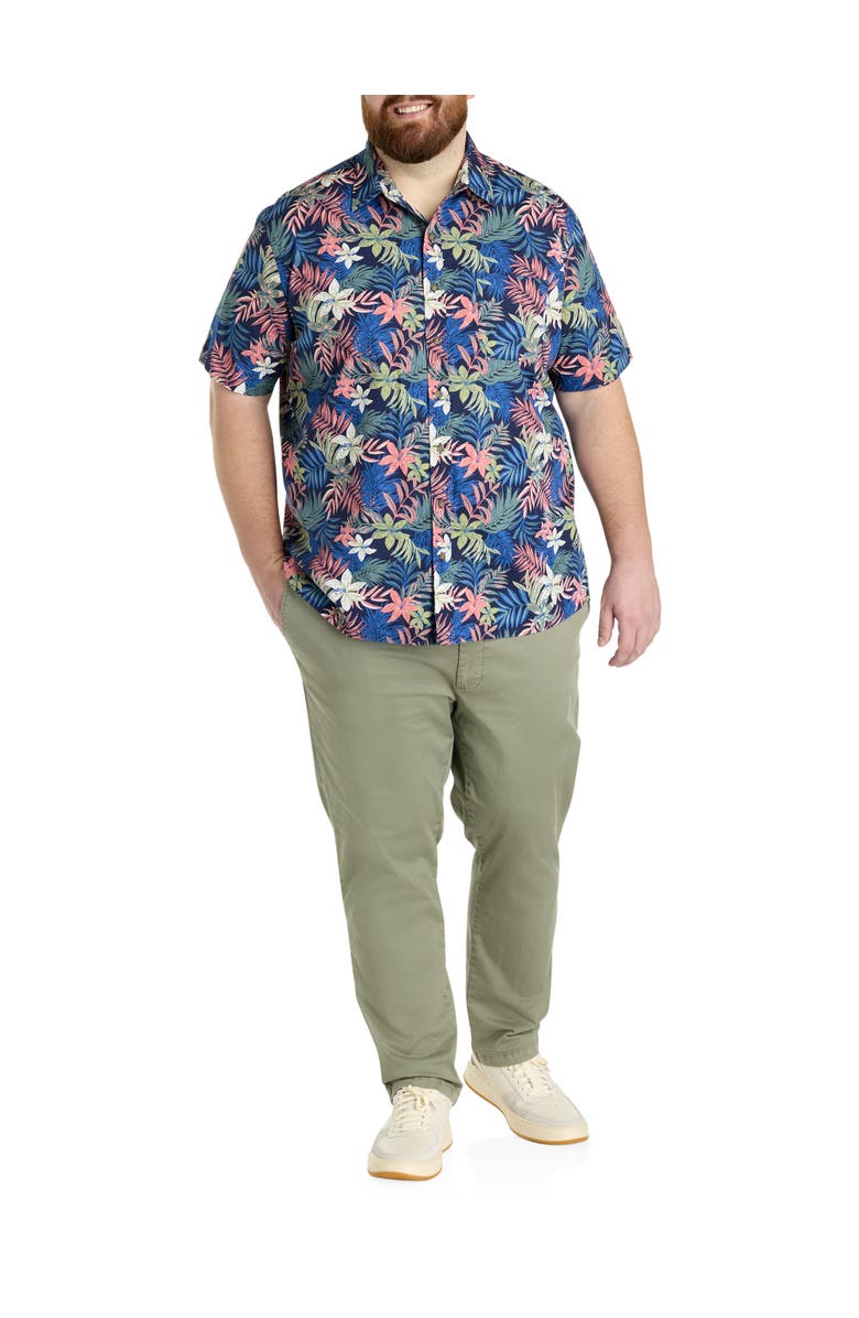 Oak Hill by DXL Big & Tall Floral Print Sport Shirt, Alternate, color, Multi