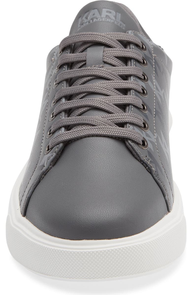 KARL LAGERFELD PARIS Side Logo Grid Low Top Sneaker, Alternate, color, Grey