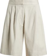 Nordstrom Pleated Linen Blend Shorts