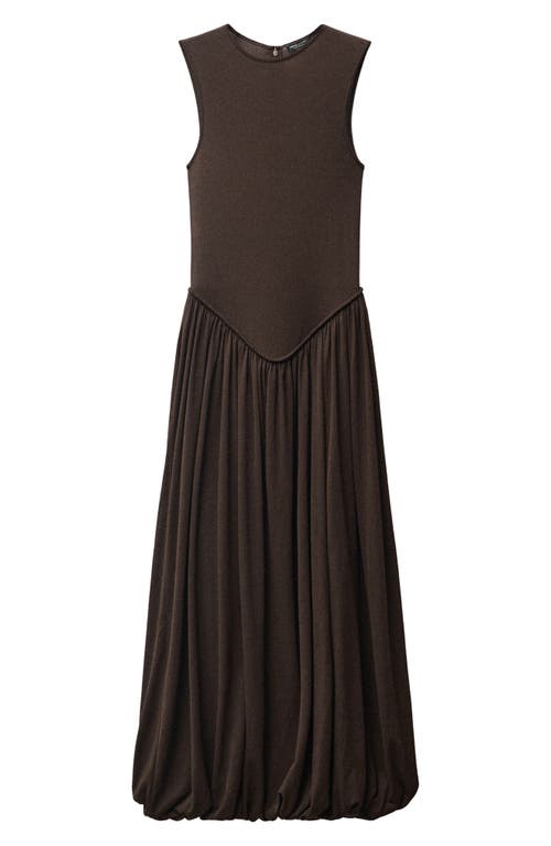 Mango Semisheer Mixed Media Cotton Blend Maxi Dress