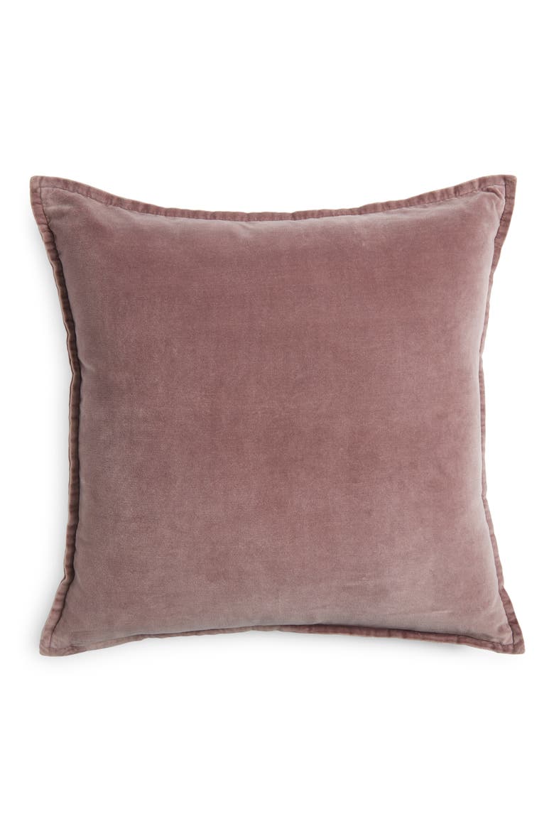 Velveteen Accent Pillow, Alternate, color, PURPLE TAUPE