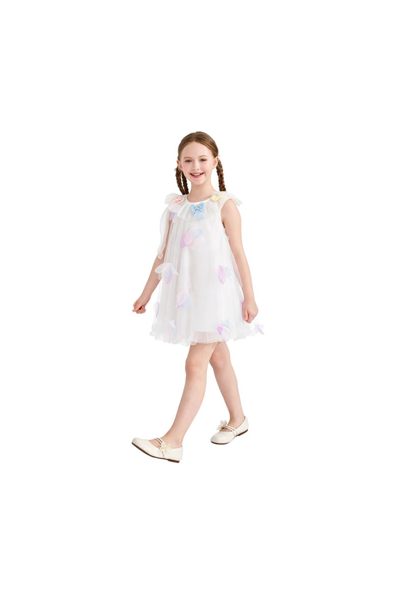 Seraphielle Petal Tulle Dress, Main, color, White