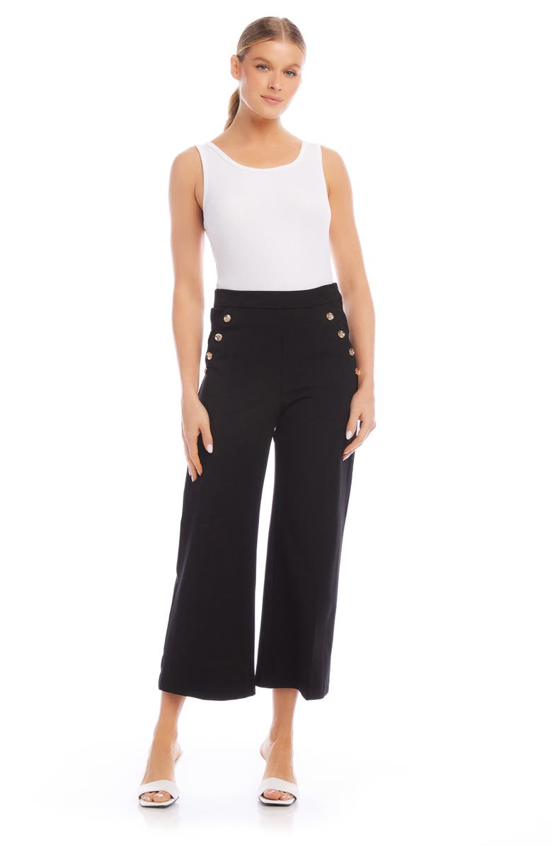 FIFTEEN TWENTY Neptune Faux Button Detail Crop Pants, Main, color, 