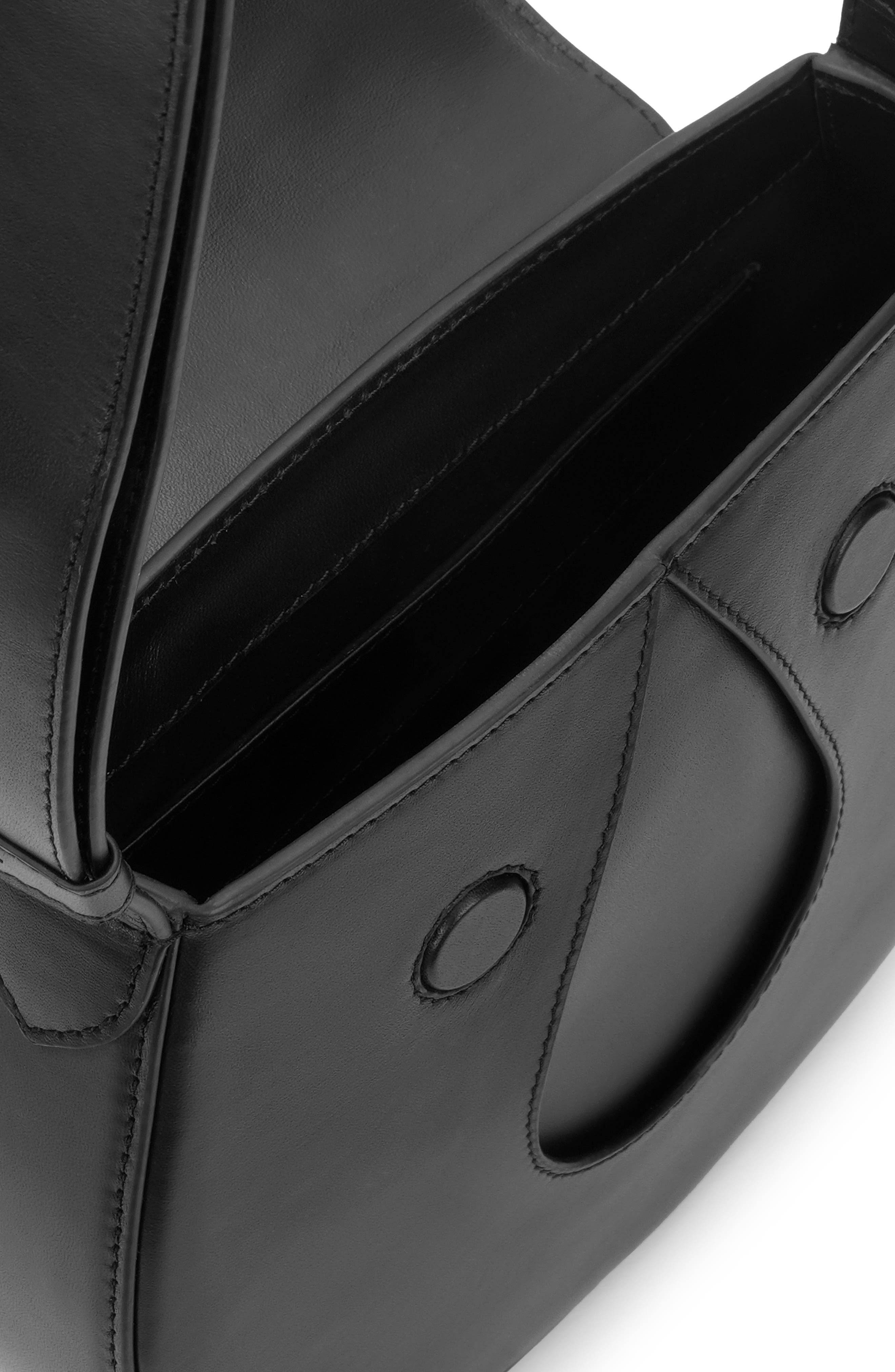 Nilde Leather Crossbody Bag, Alternate, color, BLACK