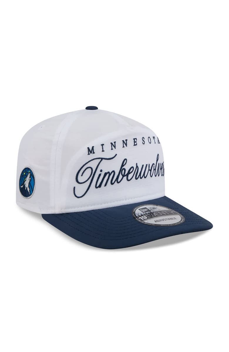 New Era Men's New Era White/Navy Minnesota Timberwolves 2025 NBA Draft On-Stage Nylon 19TWENTY Adjustable Hat, Main, color, White