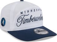 New Era Men's New Era White/Navy Minnesota Timberwolves 2025 NBA Draft On-Stage Nylon 19TWENTY Adjustable Hat