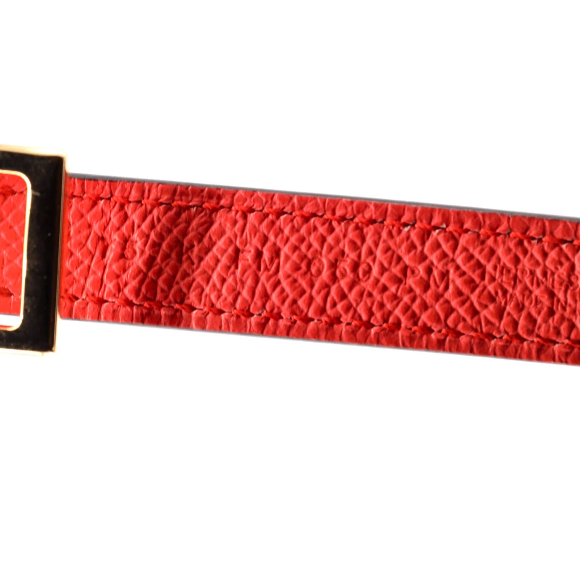 Pre-Owned Hermes Lucky 15 Reversible Belt Leather Thin, Alternate, color, Red