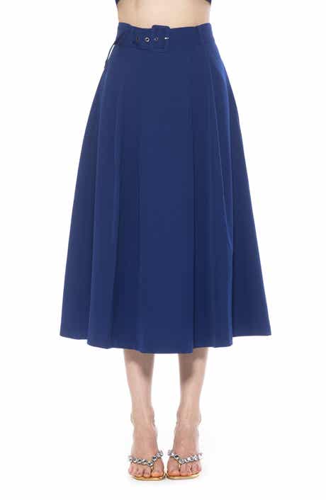 Alexia Admor Belted A-Line Midi Skirt