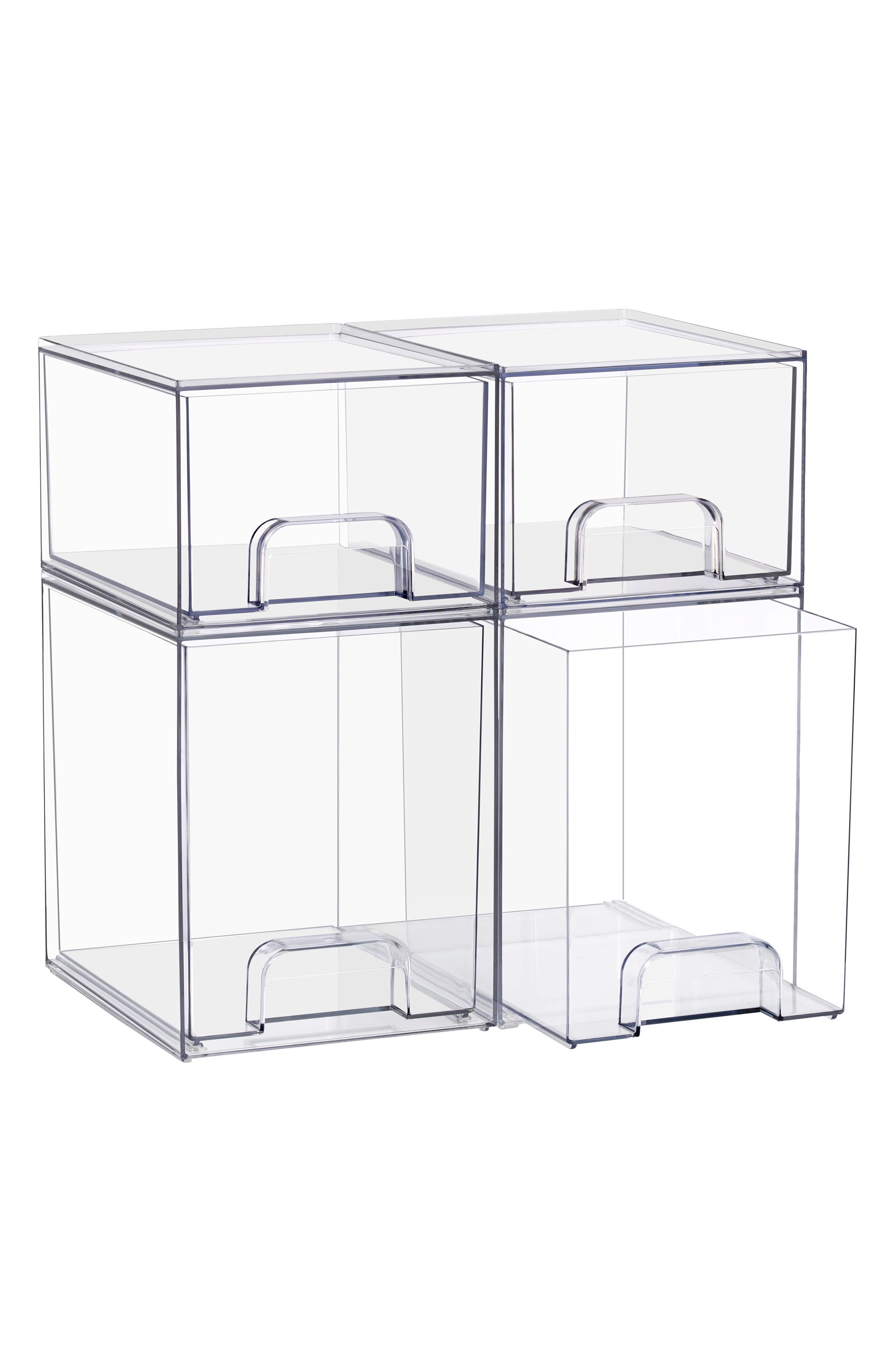 4-Piece Stackable Drawer Storage Bin Set