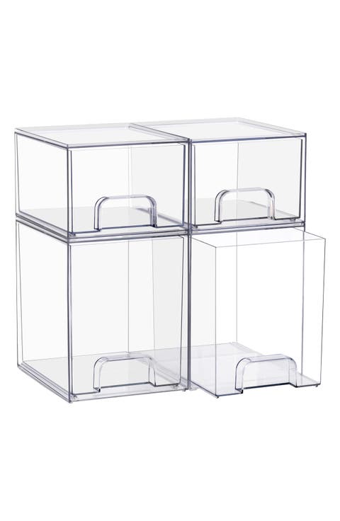 4-Piece Stackable Drawer Storage Bin Set