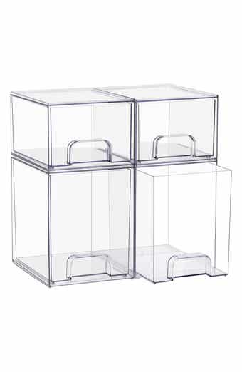 4-Piece Stackable Drawer Storage Bin Set
