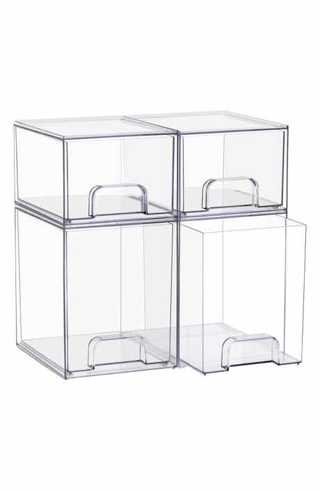 4-Piece Stackable Drawer Storage Bin Set